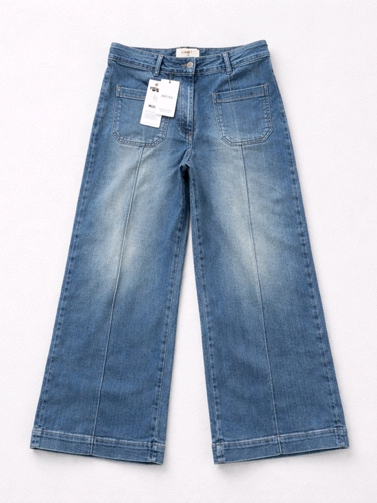 NWT Reiss Mid Rise Wide-Leg High-Rise W/ Front Patch Pockets & Pintuck Seam- 30R - Picture 2 of 8